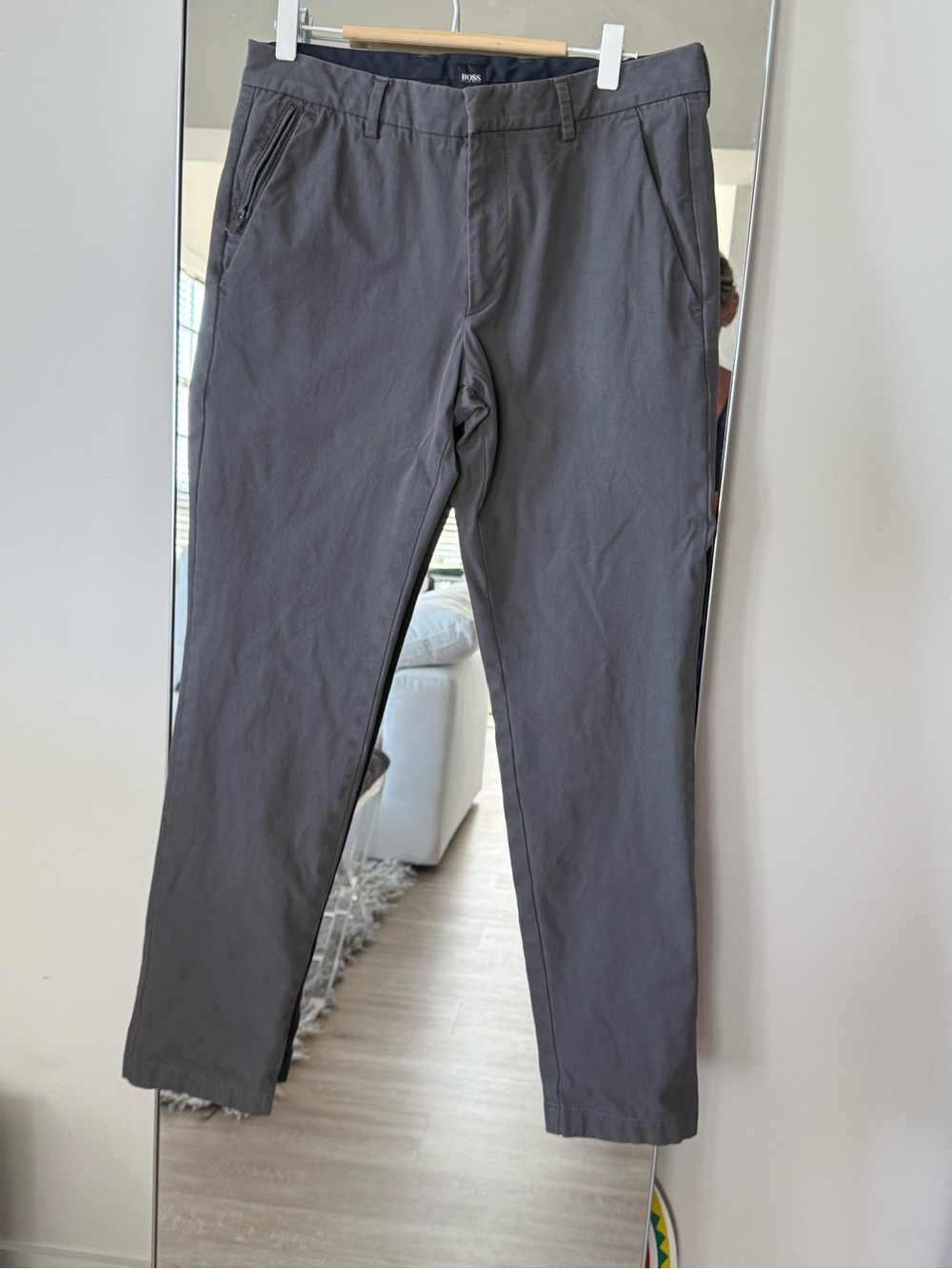 Hugo Boss Men's Gray Slim Chinos